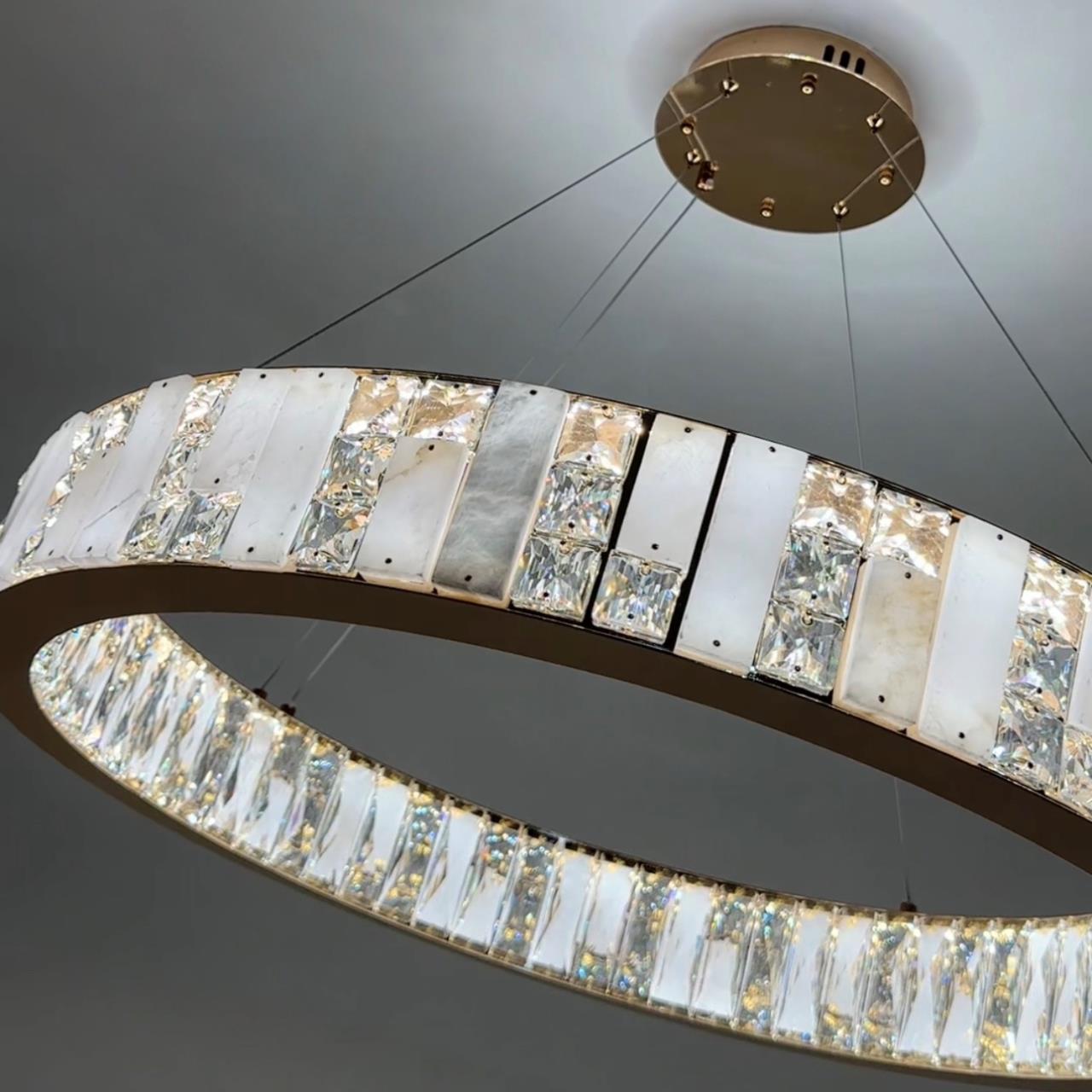 Подвесная люстра 80x50см, LED, 45Вт, 3000 / 6000K, Modelux ML.6985.800P GD Золото
