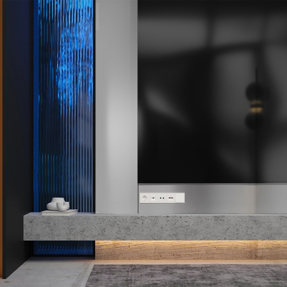 Накладка для розетки телевизионной оконечной TV+SAT, S70, хлопок Voltum VLS001613