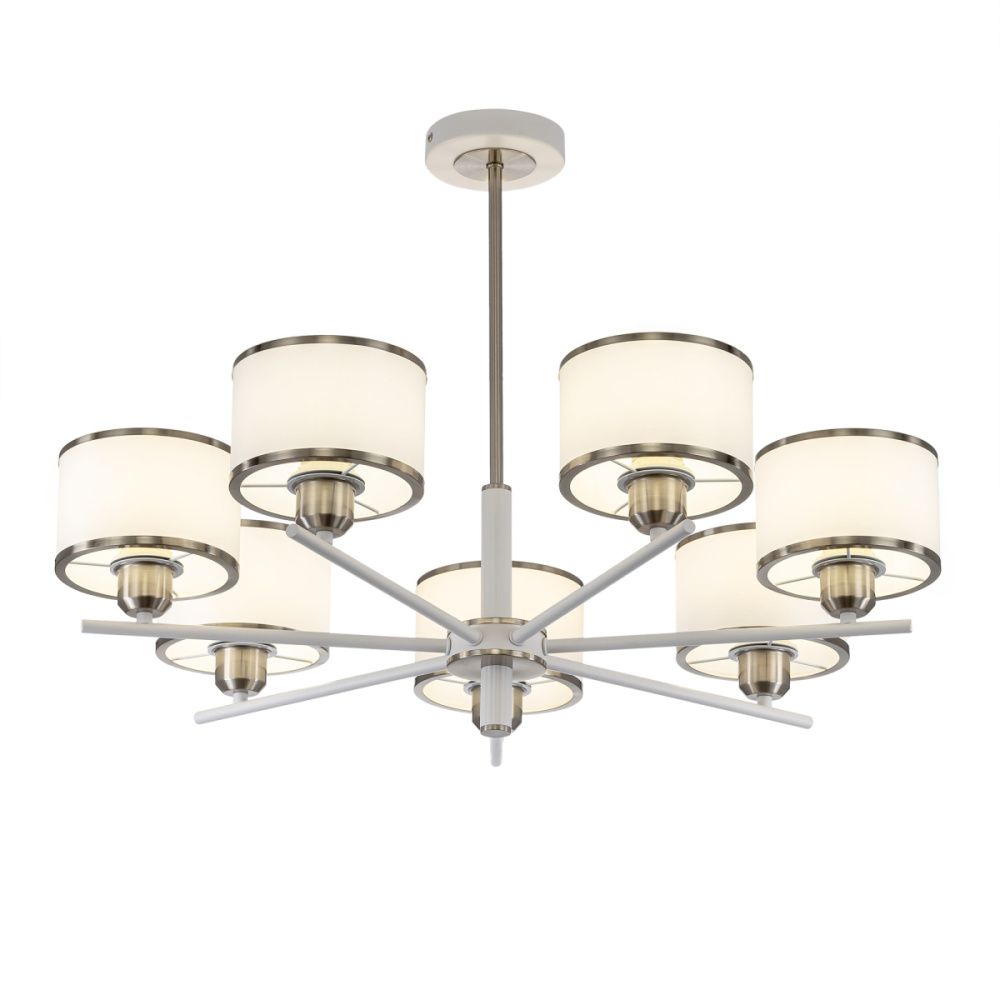 Люстра на штанге 74 см с абажурами Белая Citilux ALTON CL421272