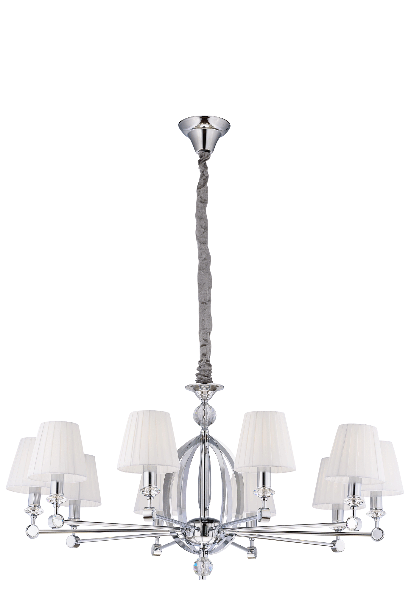 Люстра  970*490-1600, 10*E14, 40W NewRgy Модерн 8901/10CR CHROME, Хром