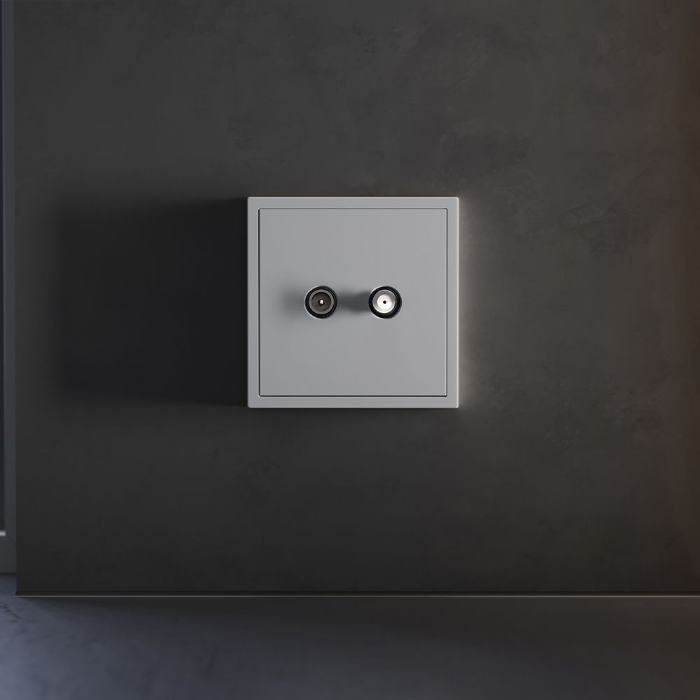 Накладка для розетки телевизионной оконечной TV+SAT, S70, серый Voltum VLS001616