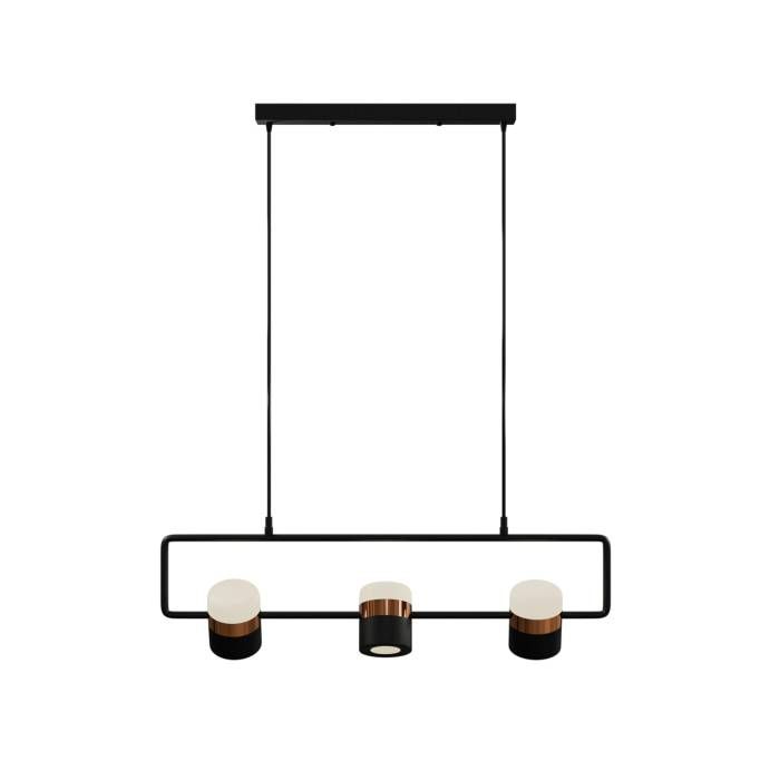 Светильник подвесной 66*20-200 см, 3*LED*6W, 3000-6000K, Lightera Rudolf LE114L-3B SMART, Черный