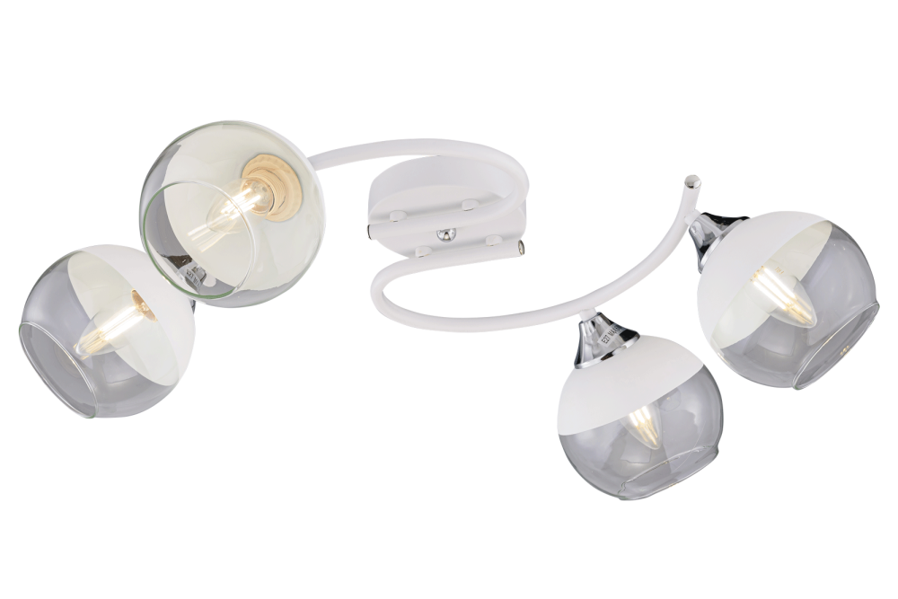 Люстра L630 x W280 x H180, мм, 3*40W (120W), WH+CR (Белый+ Хром) Rilon 5141/4 WH+CR