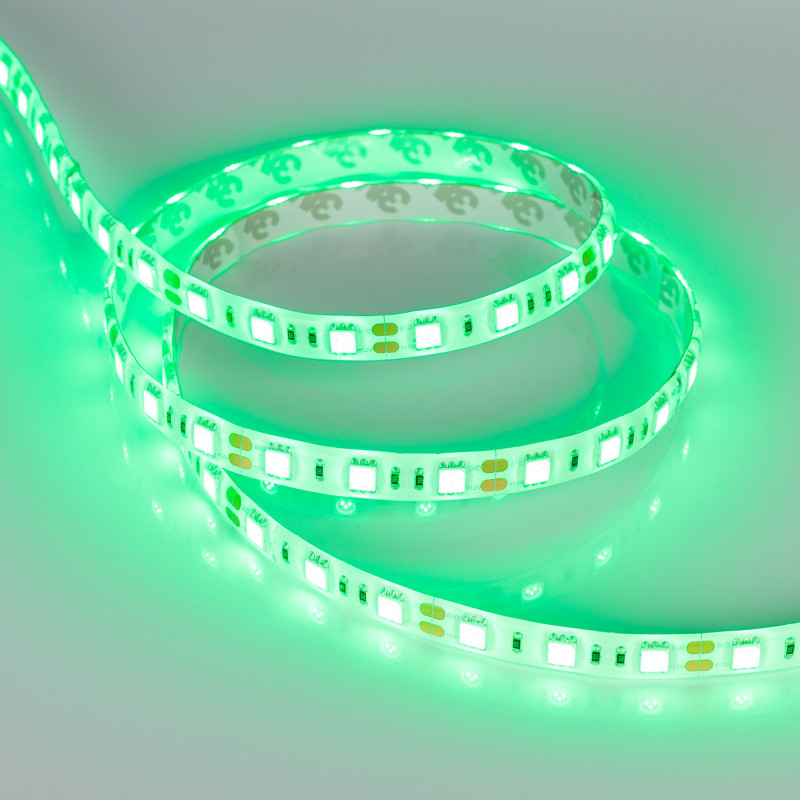 Лента RTW 2-5000SE 12V Green 2x (5060, 300 LED, LUX) (Arlight, 14.4 Вт/м, IP65) 015434. Цена указана за 5 метров. Продается кратно 5 метрам.