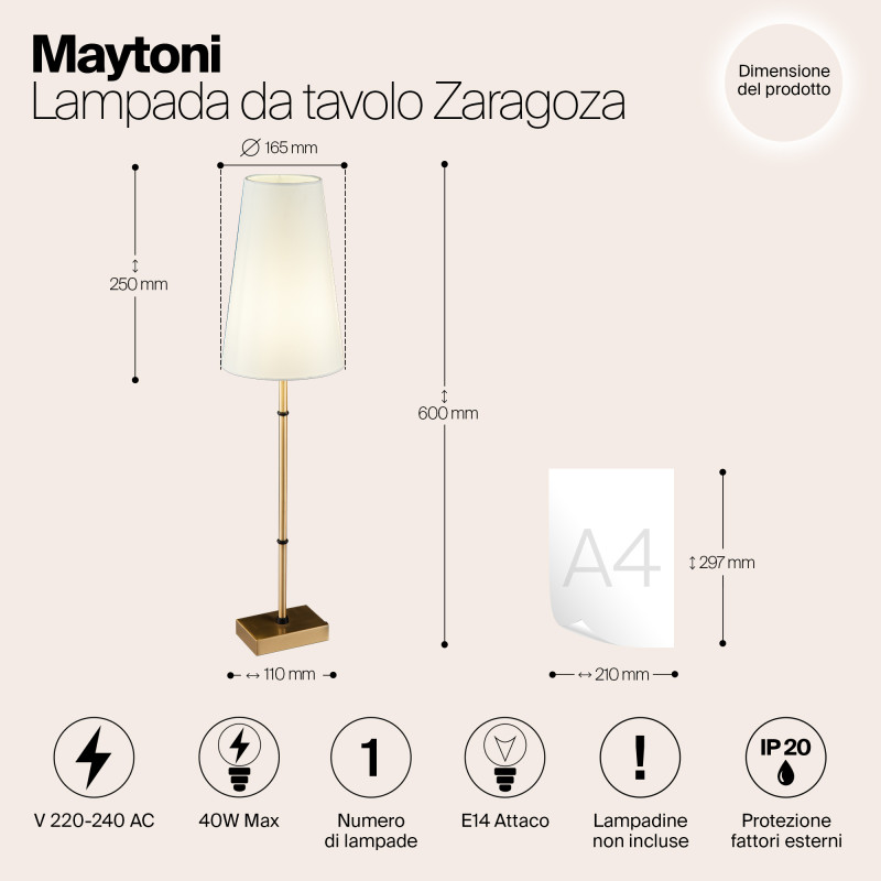 Подвесная люстра Maytoni Zaragoza H001CL-05BS, латунь, диаметр 78см