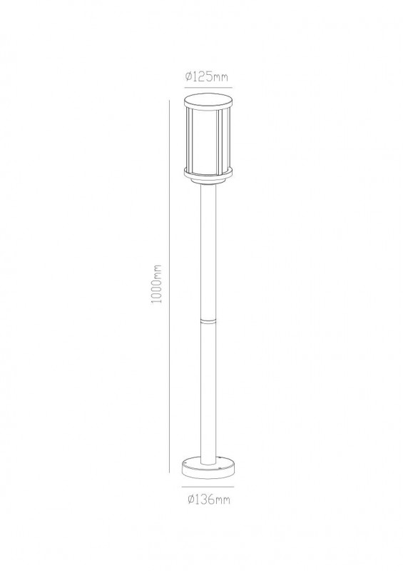 Уличный наземный светильник Arte Lamp Toronto A1036PA-1BK, черный
