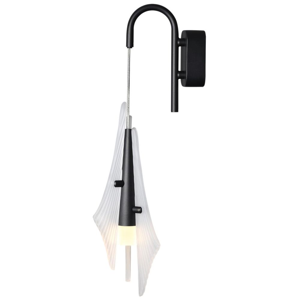 Бра 17,5*12,5*26,6-45 см, 1*LED*6W, 3000K, Odeon Light Afalina 5442/6WLA, черный