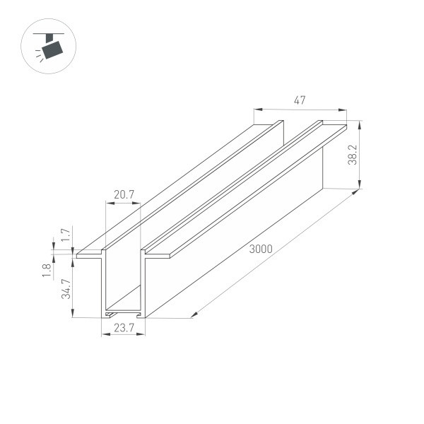 Шинопровод Arlight 033245 300,3*4,7*3,82 см.