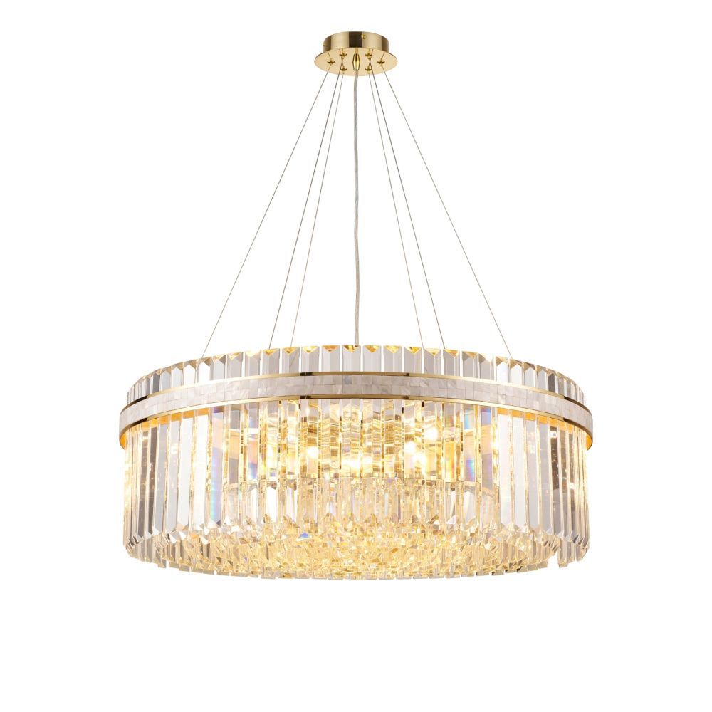 Люстра Ø800 x H280(1200), мм, 18*40W (720W), H GOLD (Золото) NewRgy NWK108-ф800*H280(1200) H GOLD