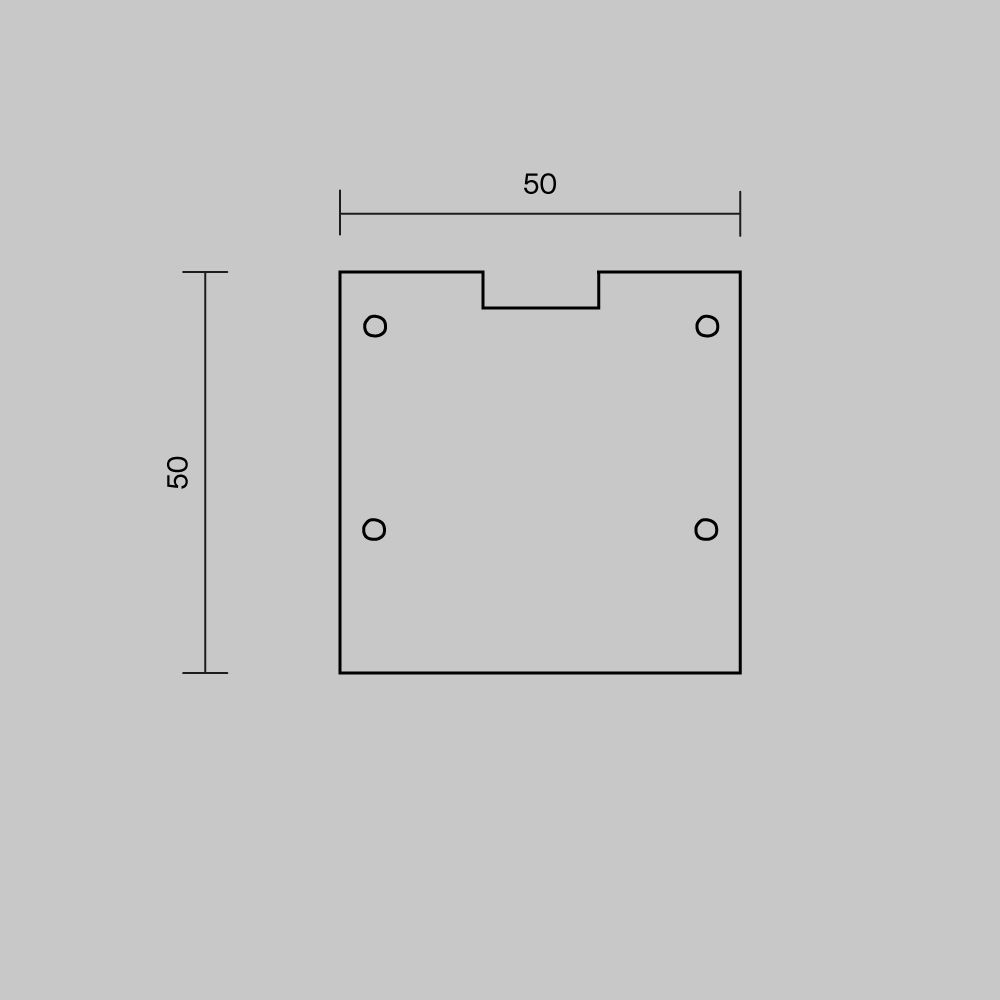 Комплект заглушек (для профиля 50×50) 2 шт., ALM-5050T-B-EC 642047, *5*5 см, Maytoni Led Strip 642047, Черный