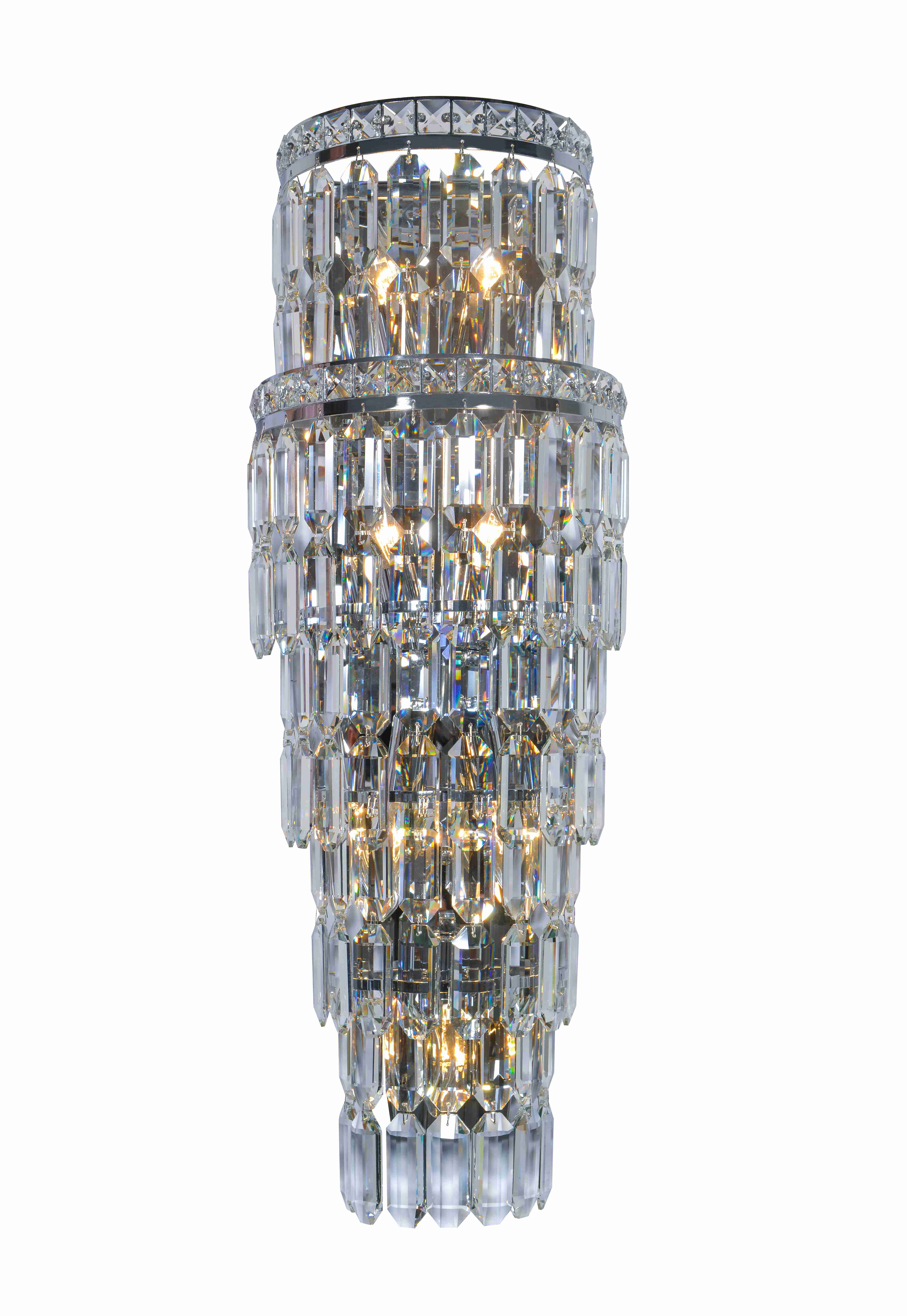 Бра 160*260*800, 7+4*E14+Led, 40W+7W NewRgy Cristallo W2819R/7+4A CHROME+CLEAR, Хром+Прозрачный