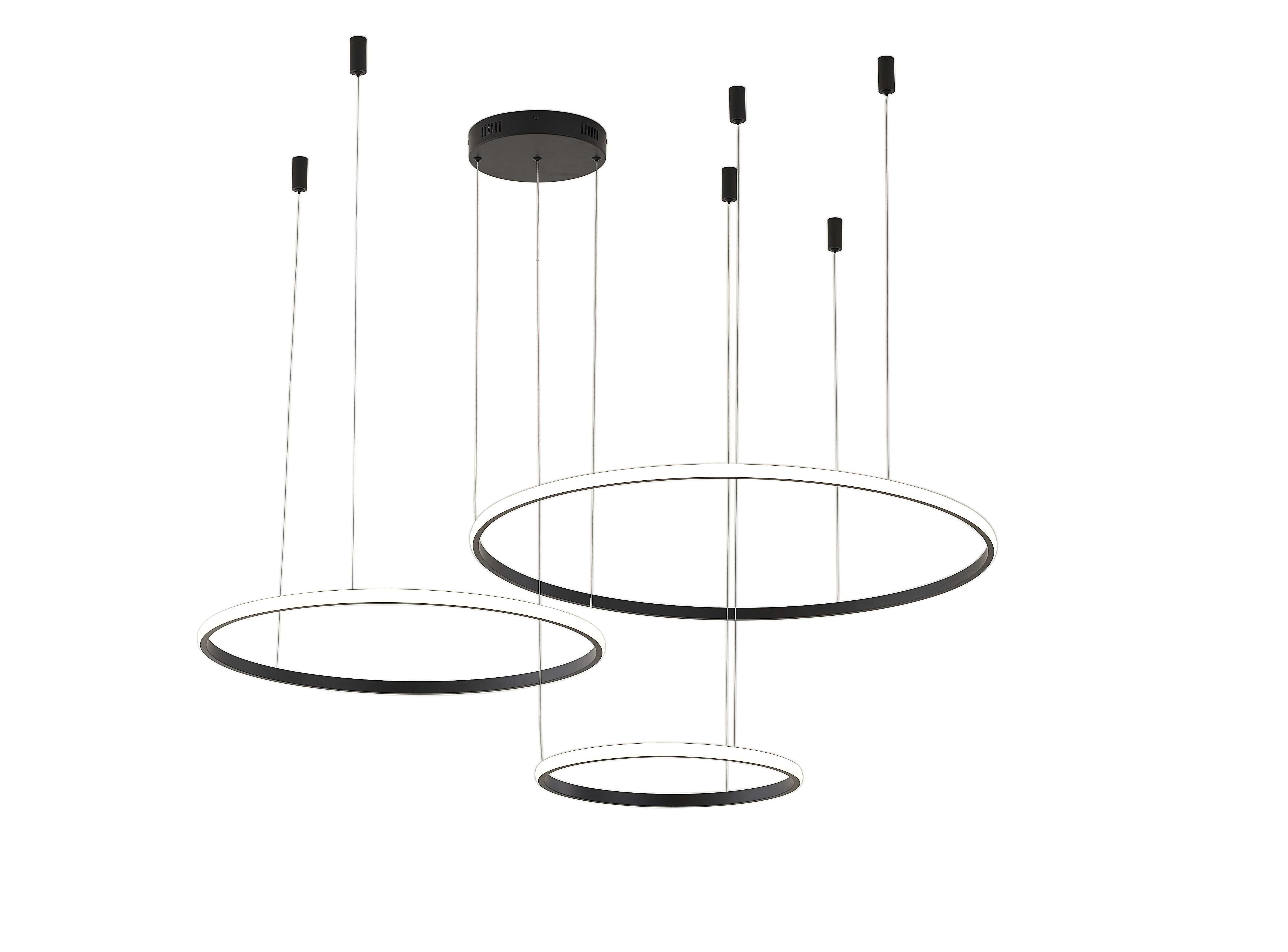 Светильник подвесной 20/40/60 см, LED 75W 4000K антрацит Zortes Ringolight ZRS.33321.75F