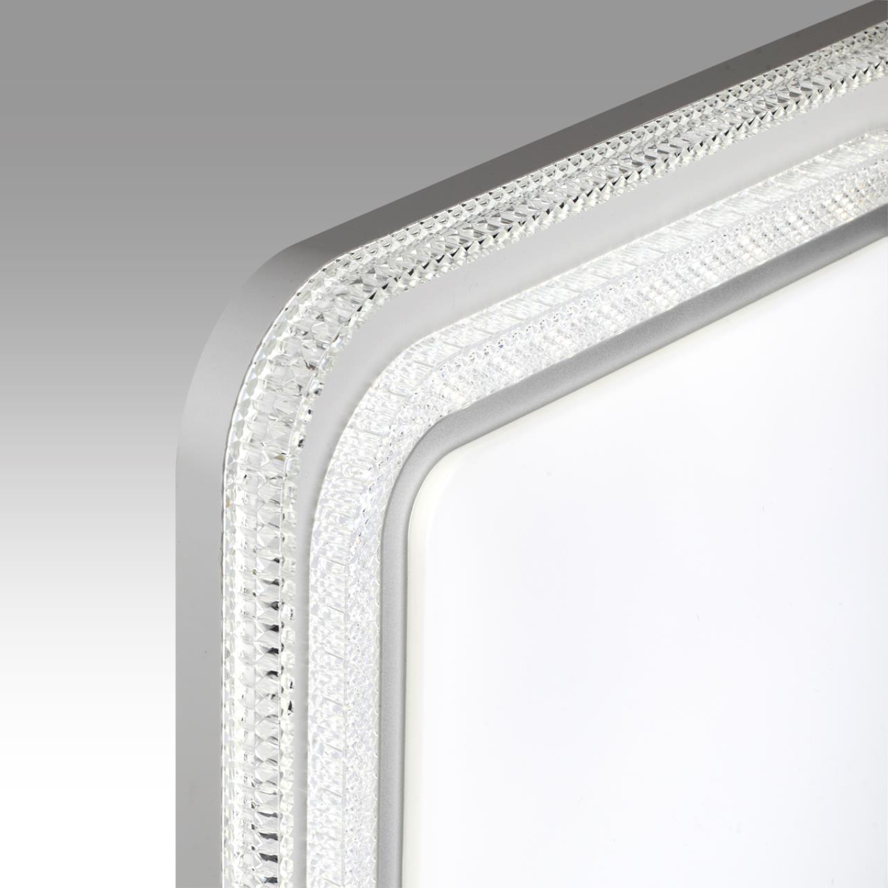 Светильник 49*49*7,5 см, LED 1*70W, 3000-6000 К, Sonex Suzy Silver 7685/EL, белый/серебристый/прозрачный