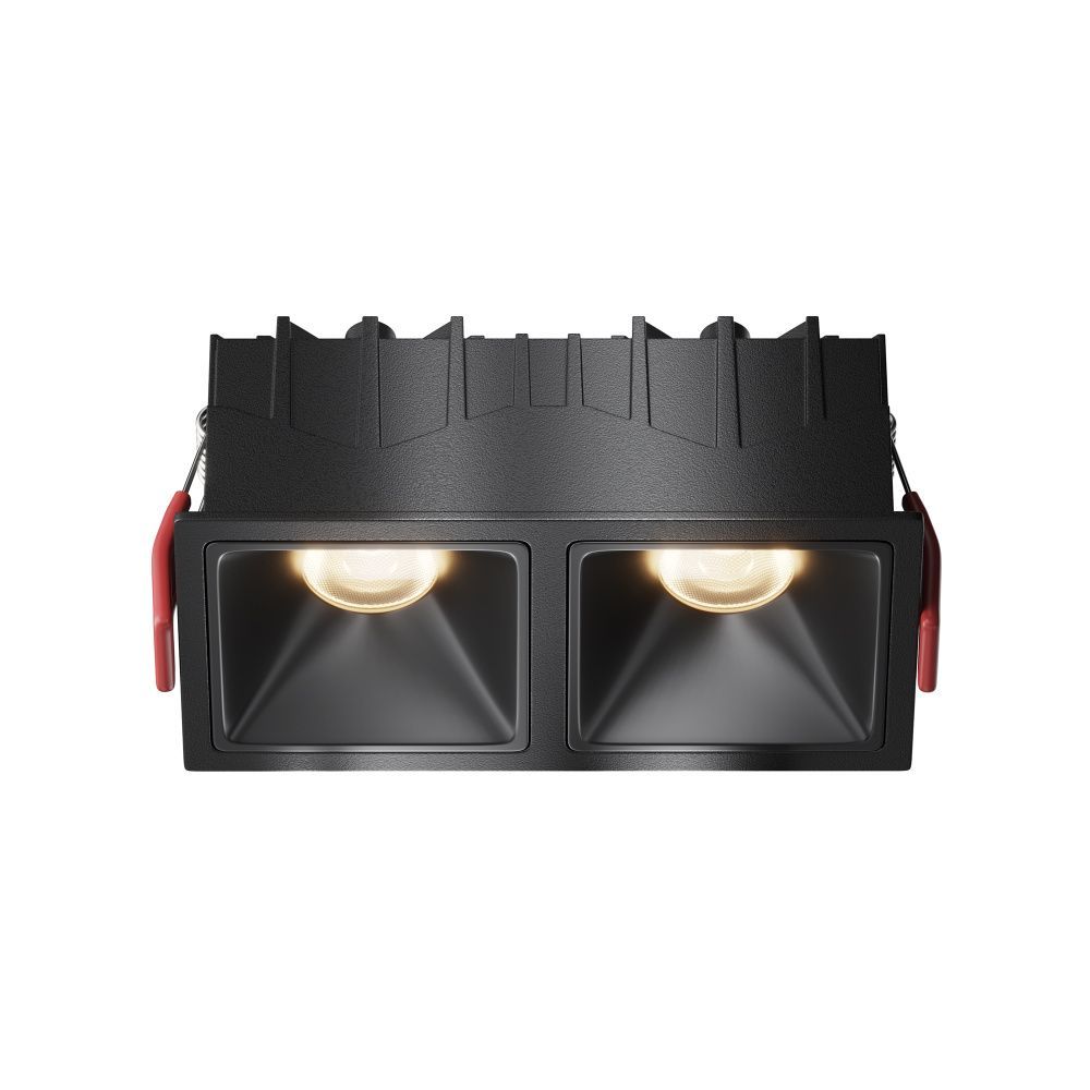 Встраиваемый светильник 12,6*6,5-5,2 см, LED*20W, 3000K, Maytoni Alfa LED 50° DL043-02-10W3K-SQ-B-1, Черный