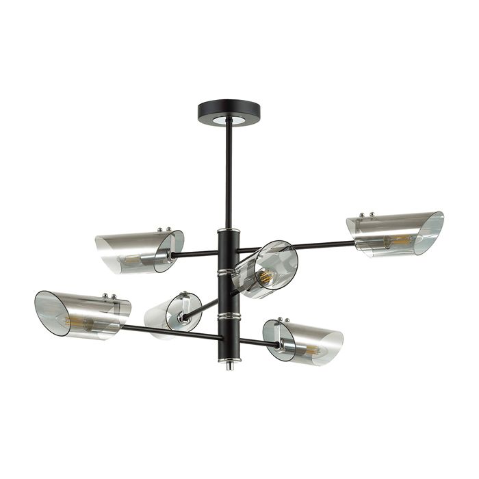 Потолочная люстра Lumion Nolan 4402/6C, диаметр 87 см, хром-черный