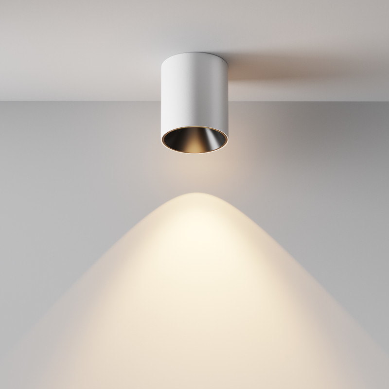 Накладной светильник 7,5*7,5*9 см,  LED, 12W, 3000К, Maytoni Technical Alfa LED C064CL-12W3K-RD-WB белый