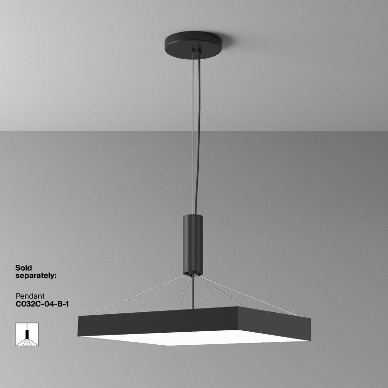 Накладной светильник 60*60*6 см, LED, 90W, 4000К, Maytoni Technical Zon C032CL-90W4K-SQ-B черный