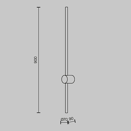 Настенный светильник (бра) 7*9*90 см, 10W 3000К Maytoni Light stick MOD237WL-L11BS3K латунь