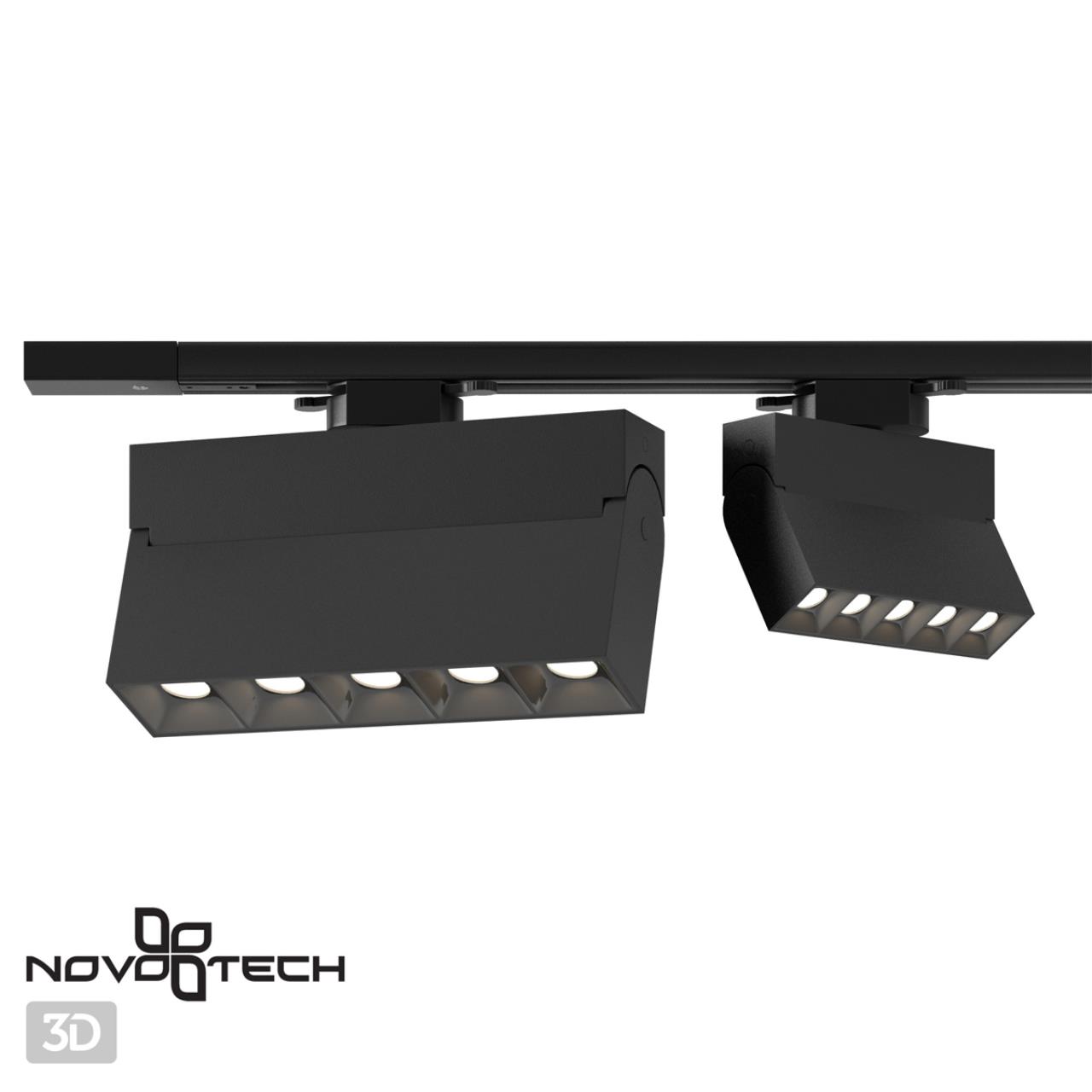 Трековый светодиодный светильник Novotech Eos 358324, 25W LED, 4000K, черный