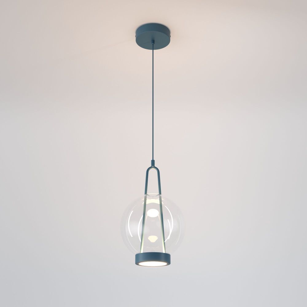Подвесной светильник 20*20*40-120 см, LED*15W, 3000K, Eurosvet Frasco 50267/1 LED, синий, a069345