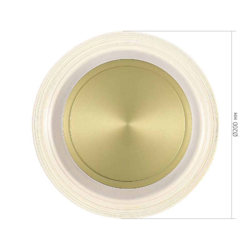 Бра 9,6*20*20 см, 1*LED*7W, 3000K, ST-Luce Frittela SL6239.201.03, золото матовое