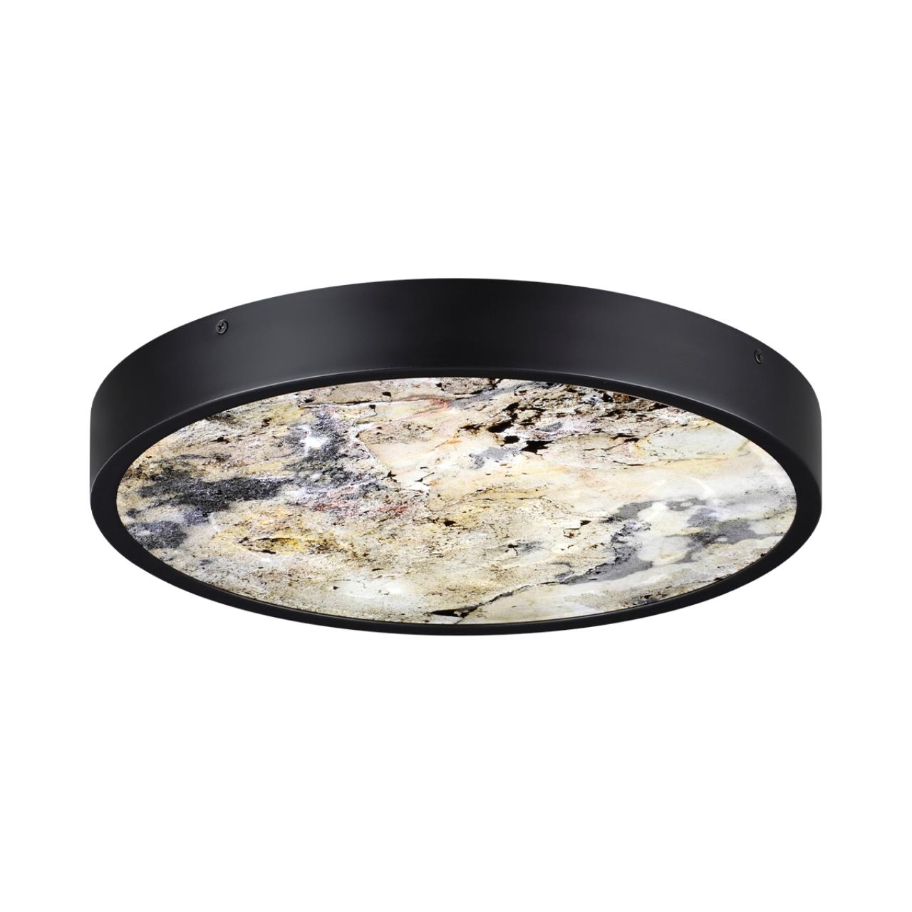 Настенно-потолочный светильник 40*40*5 см, LED 1*30W, 3000-4000-6000 К, Odeon Light Bergi 5064/30L, матовый черный/серо-бежевый