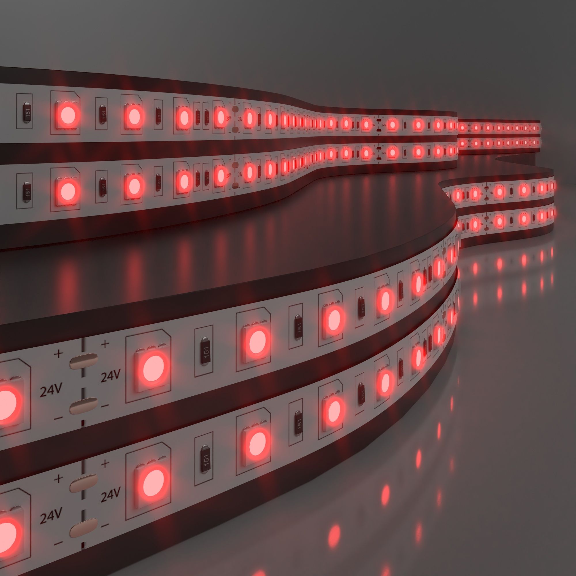 Светодиодная лента Лента светодиодная 24V 14,4W 60Led 5050 IP20 красный, 5м Elektrostandard