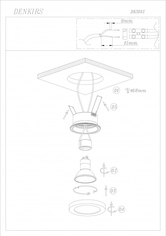 Точечный светильник Denkirs DK3012-BK, черный