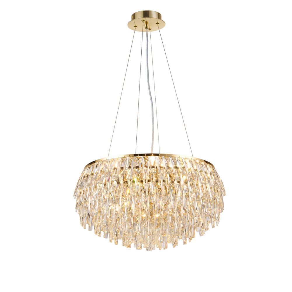 Люстра Ø600 x H300(1200), мм, 12*40W (480W), H GOLD (Золото) NewRgy NWK133-ф600*H300(1200) H GOLD