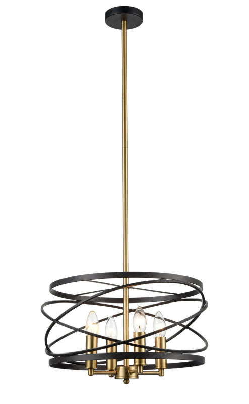 Подвесная люстра Vele Luce Florence VL5092P04, диаметр 40 см, черный