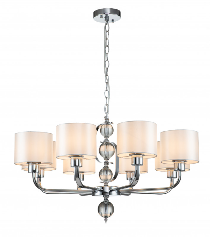 Подвесной светильник 778.5*778.5*460/1260 мм, 8*E27 хром Indigo Davinci V000262, 13011/8P Chrome