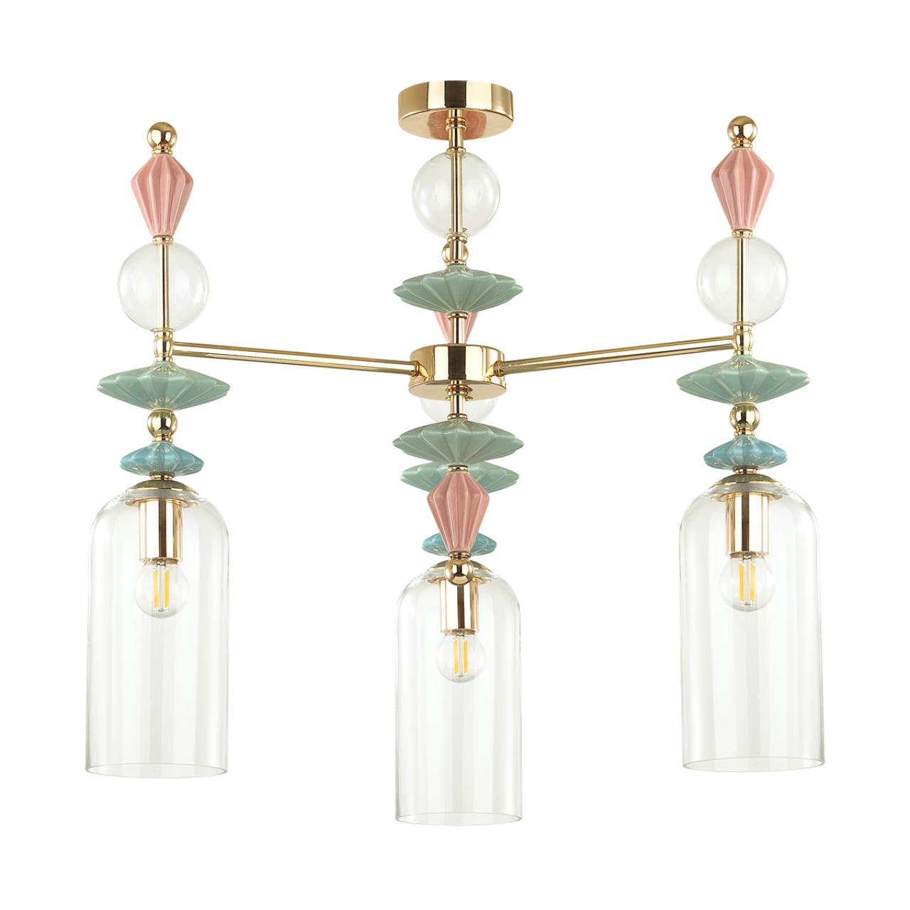 Подвесная люстра диаметр 65 см Odeon Light Bizet 4855/3C Золото