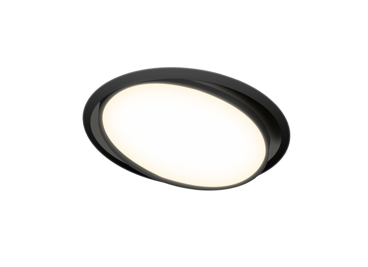 Светильник, 15 см, 15W, 3000К, черный, теплый свет, Donolux DL18813/15W Black R, встраиваемый светодиодный