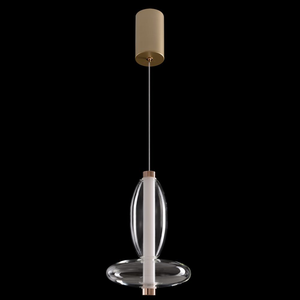 Светильник 18 см, 10W, 3000K, Crystal Lux QUASAR SP10W LED TRANSPARENT, золото