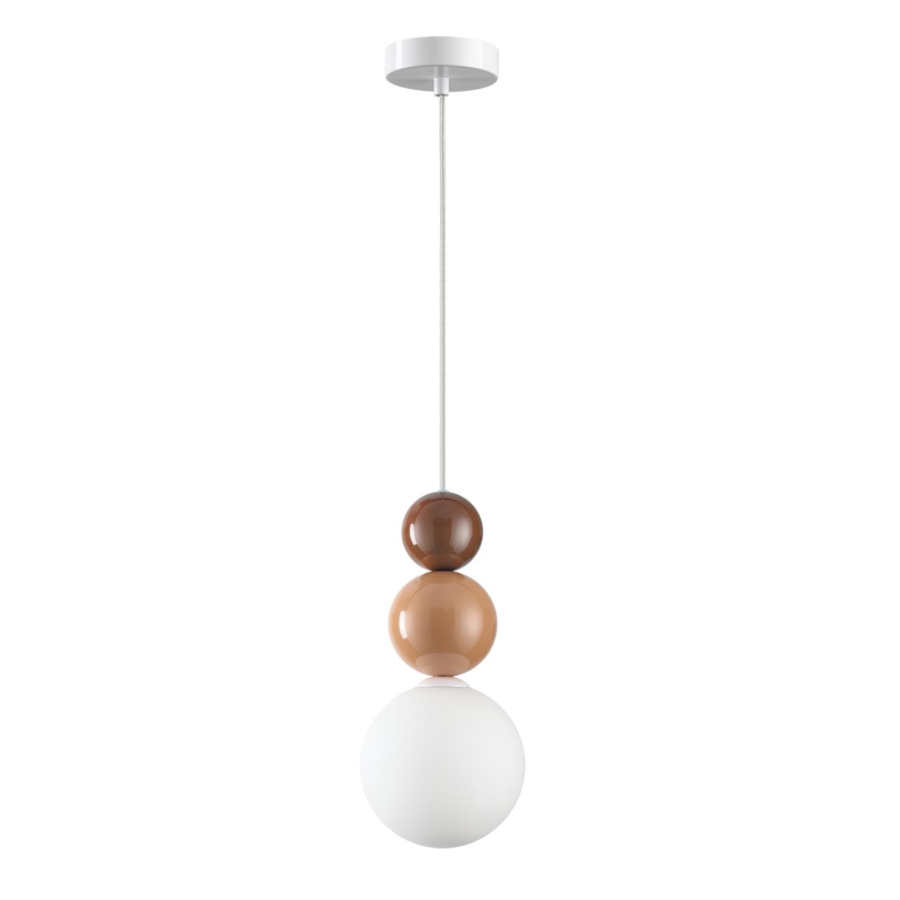 Подвесной светильник 12*120 см, 1*G9 Lumion BONBONES 6558/1 белый, коричневый, кремовый