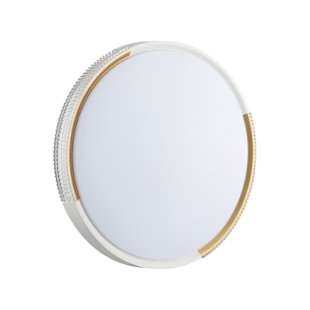 Cветильник 40*6,5 см, LED 48W, 3000-6000 К, IP43, белый/золотистый, пластик Sonex Velio, 7612/DL
