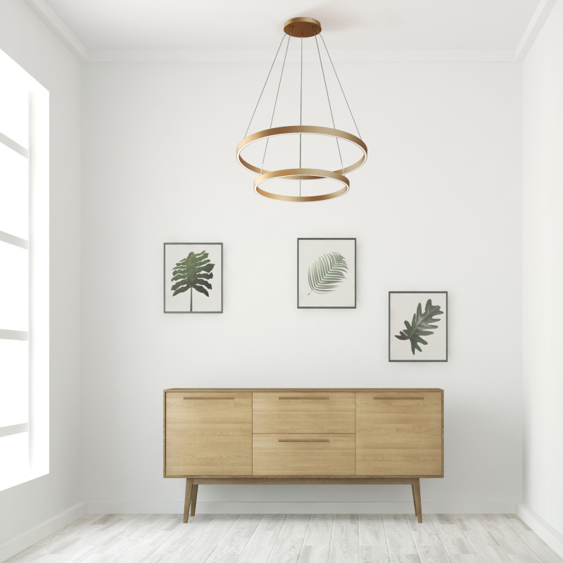 Светильник 80 см, 88W, 4000K Maytoni Rim MOD058PL-L74BS4K, латунь