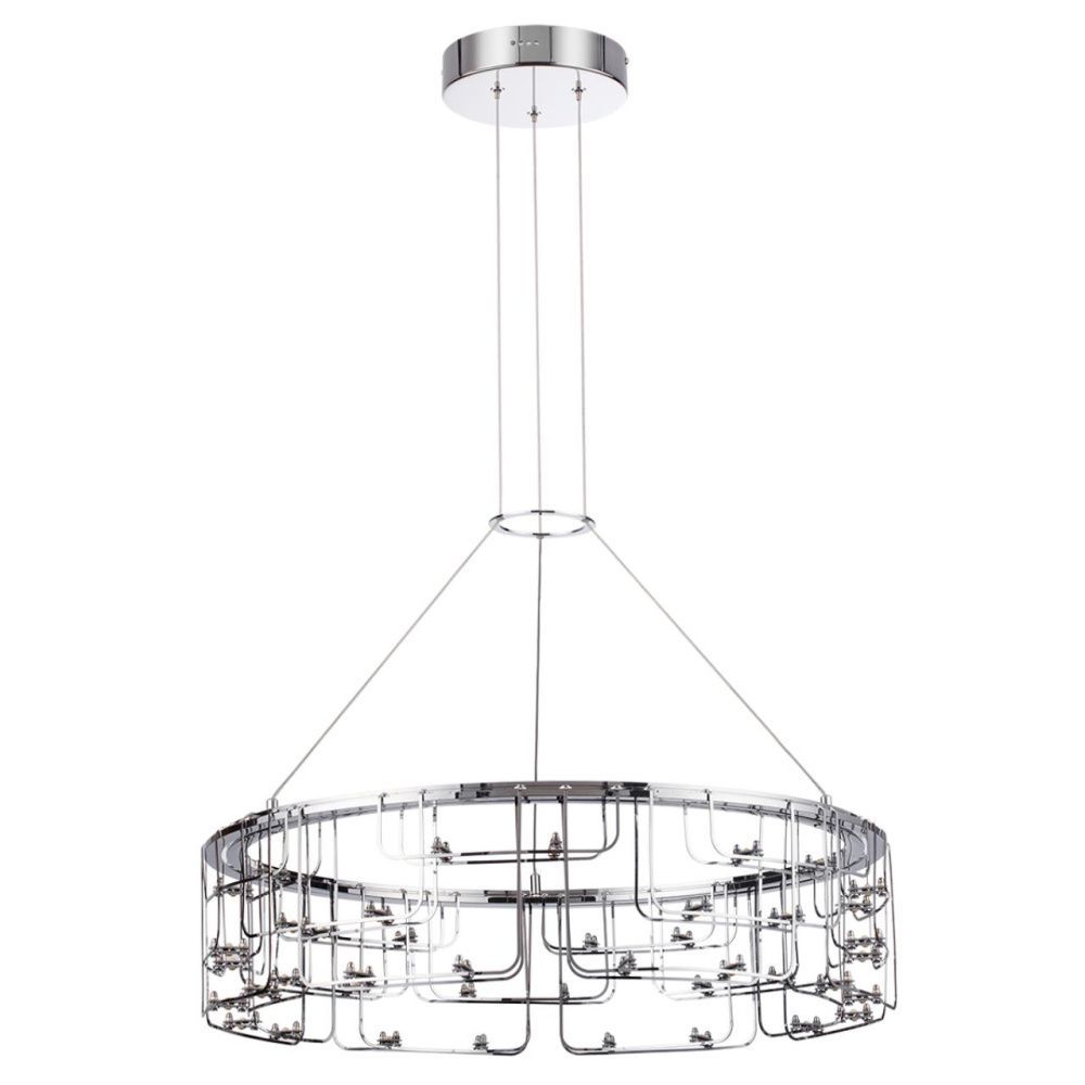 Подвесной светильник *62*-221 см, 88*LED*44W, 3000K, Odeon Light ZAHA 7059/44L, хром