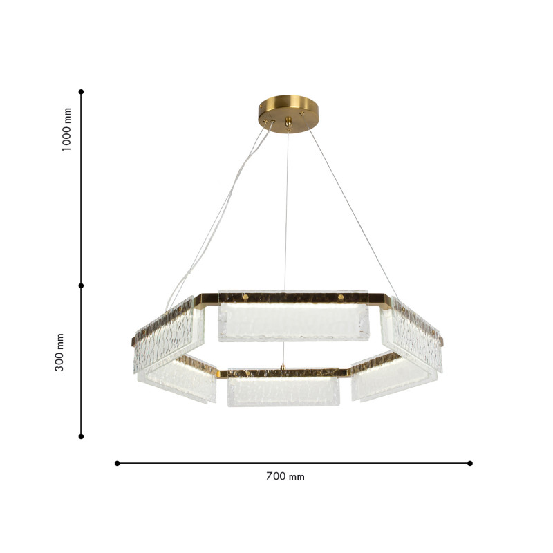 Подвесная люстра 70*100 см, 30W, Favourite Gelido 4518-6P Матовое золото