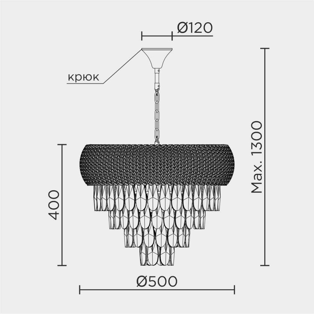 Подвесная люстра **130 см, Е14 9x40ВтW, , Золото MODELUX ML.2308.500 GD