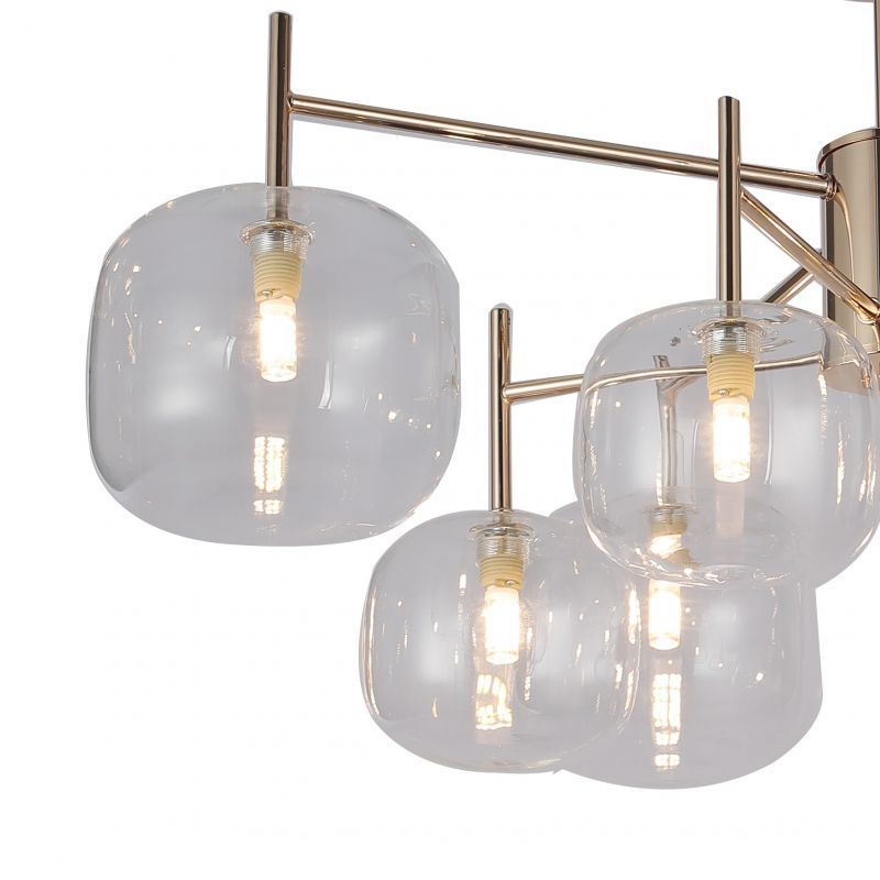 Люстра F-Promo Beaker 2976-8P, D735*H385, золота, плафоны из прозрачного выдувного стекла разного размера