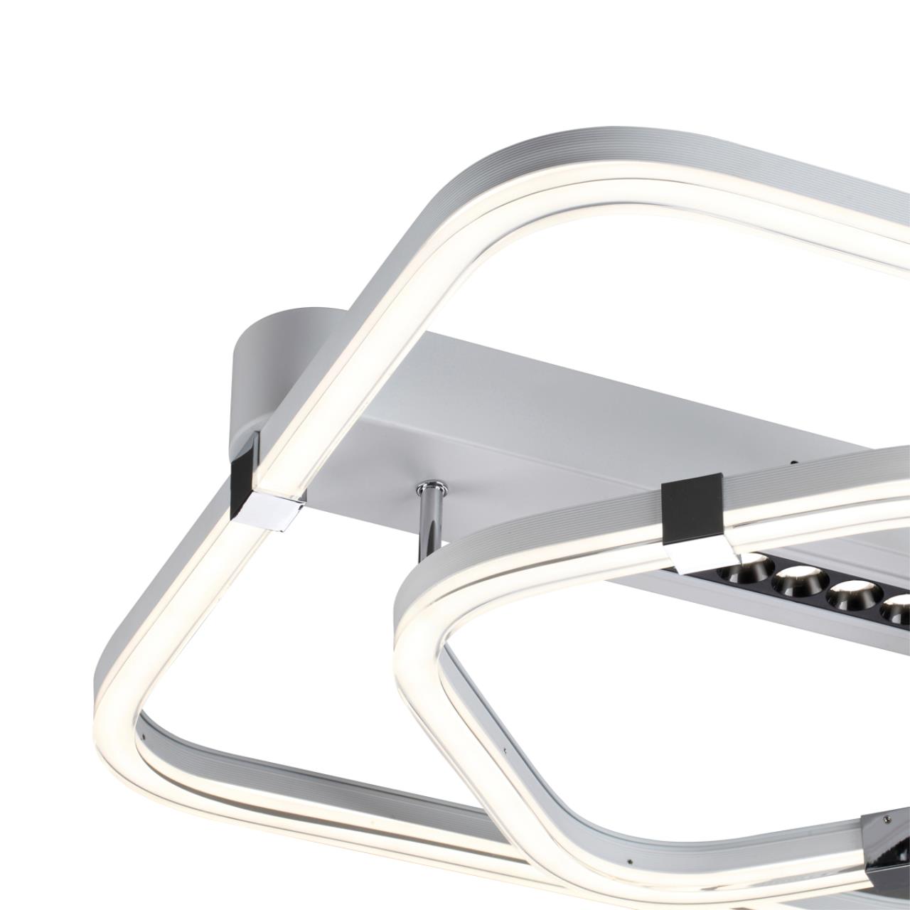 Потолочный светильник 50,5*52*12 см, LED 2*64W, 2800-4050-5900 К, Sonex Trecky 7665/64LS, белый