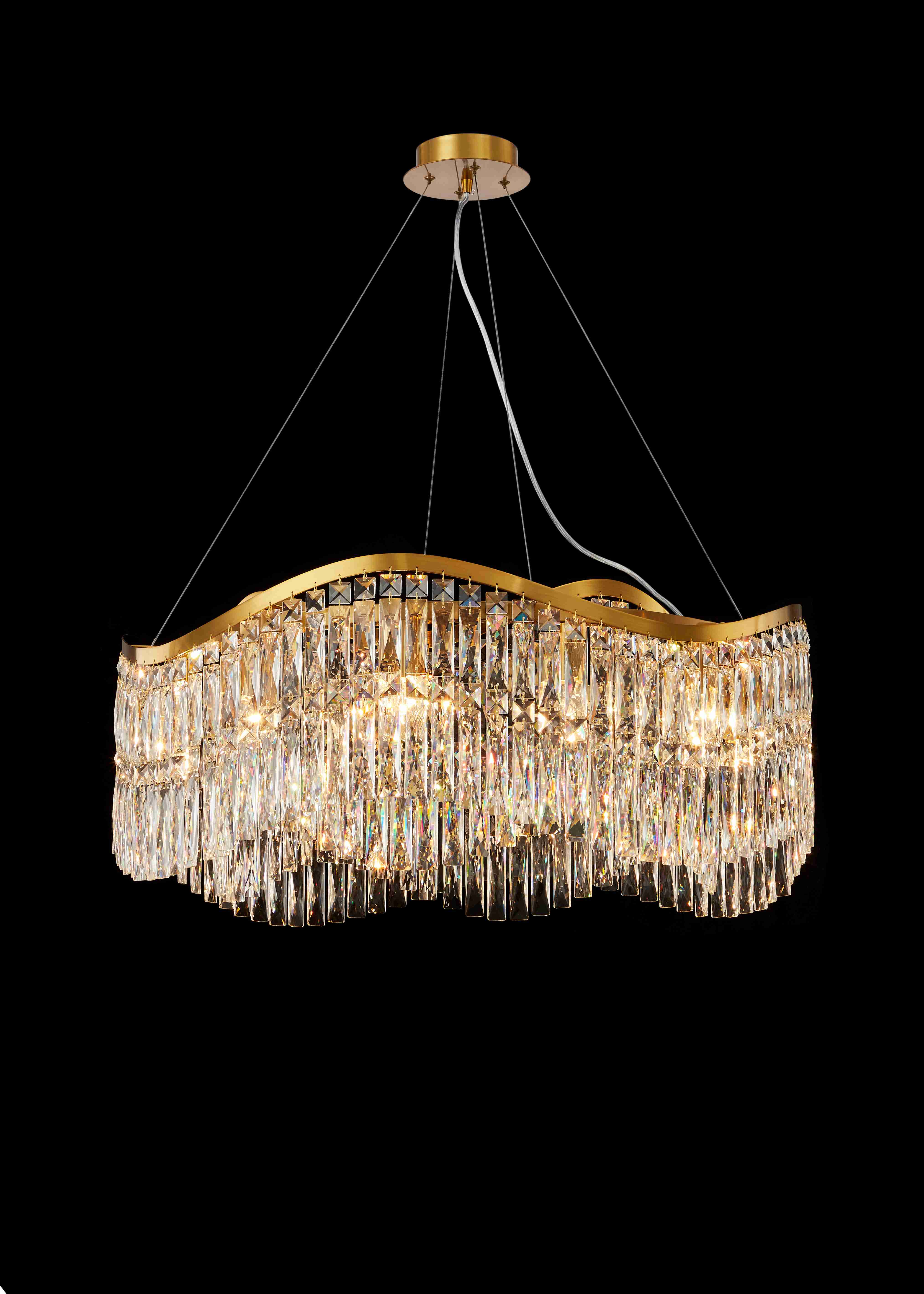 Люстра 800*320, 12*E14, 40W NewRgy Cristallo NW077-ф800*H320 GOLD/BRONZE, GOLD/BRONZE