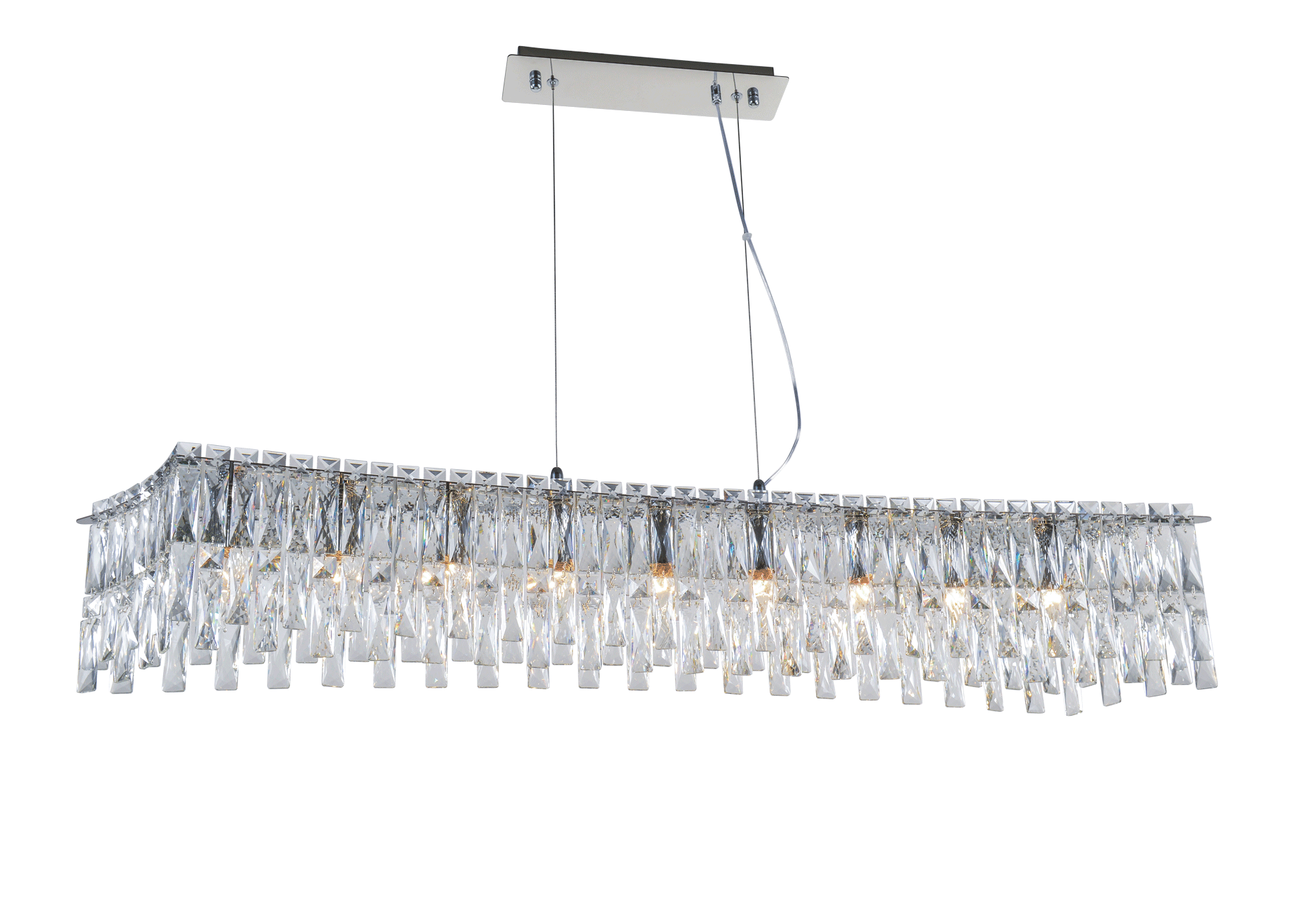 Люстра 1200*220*230, 9*E14, 40W NewRgy Cristallo 5724R/9A CHROME+CLEAR, Хром+Прозрачный