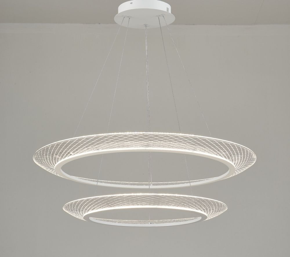 Люстра Ø800 (600) x H1200, мм, 62W 4000K, WH (БЕЛЫЙ) NewRgy 2360P-280WH WH
