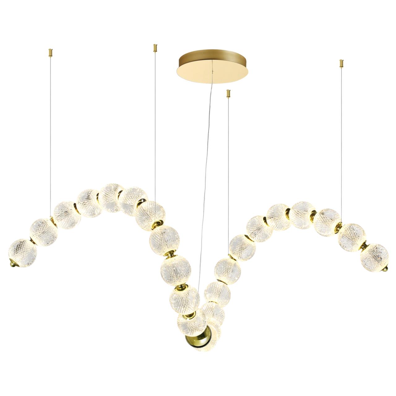 Светодиодный светильник 146 см, 92W, 4000K, Odeon Light CRYSTAL 5008/92L, золото