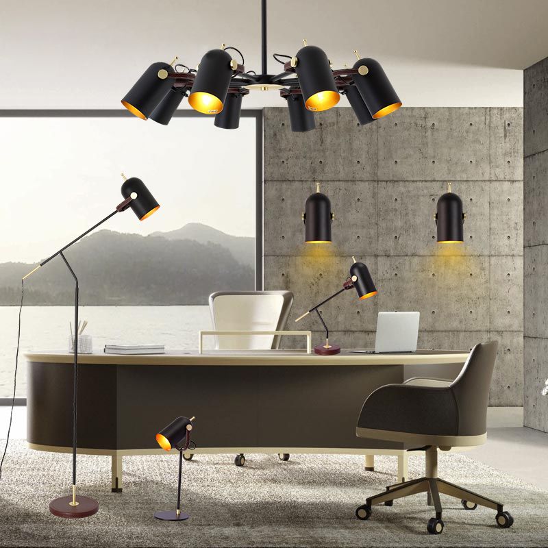 Люстра на штанге BULLET B D82 82*82*40 см, 8*E27*60W, ImperiumLoft BULLET-B01, Чёрный