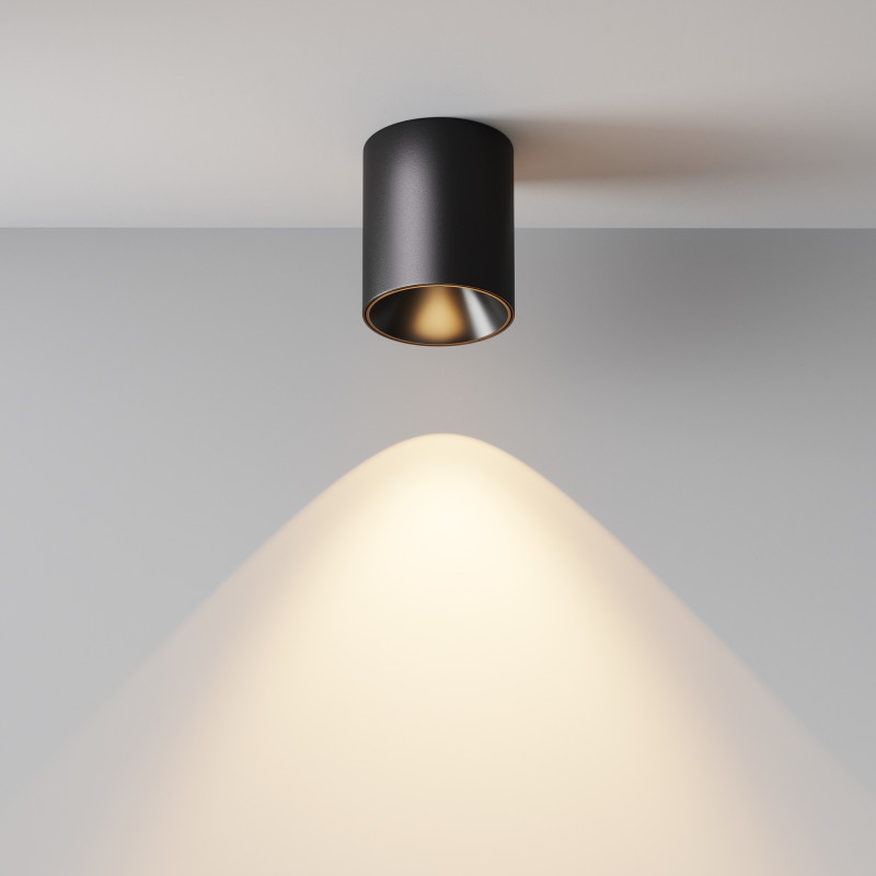 Накладной светильник 7,5*7,5*9 см,  LED, 12W, 3000К, Maytoni Technical Alfa LED C064CL-12W3K-RD-B черный