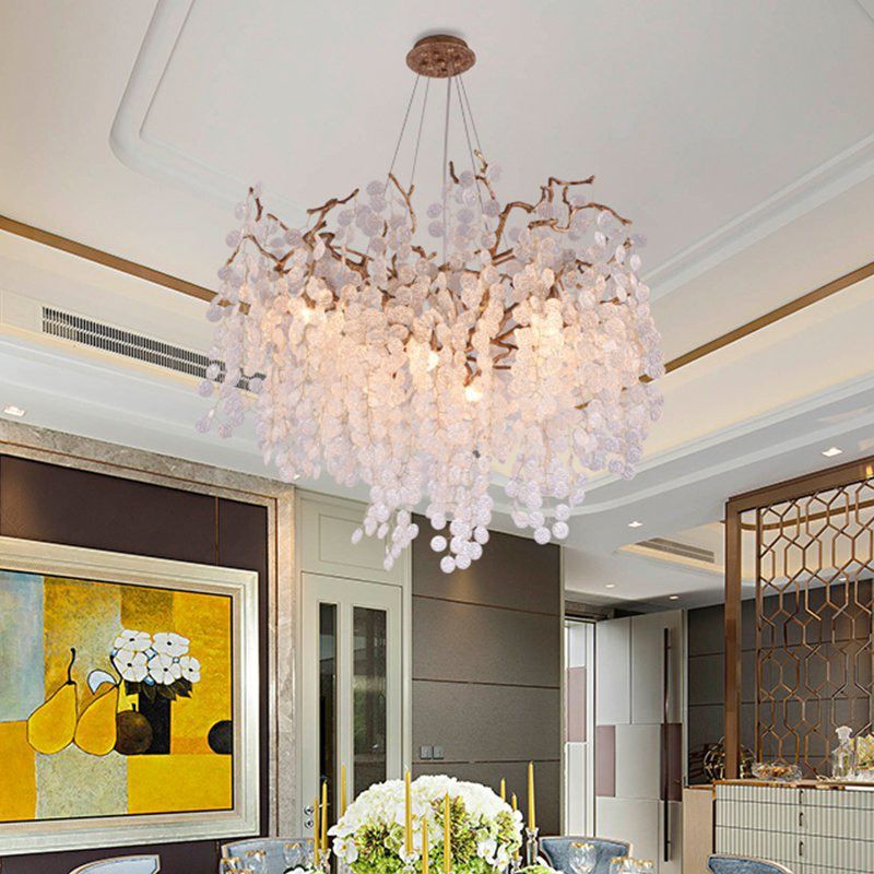Подвесная люстра ручной работы FAIRYTREE round D80 80*80*65 см, 8*G9*40W, ImperiumLoft 40.2478, Бронзовый, Медный, Золотистый, Бежевый