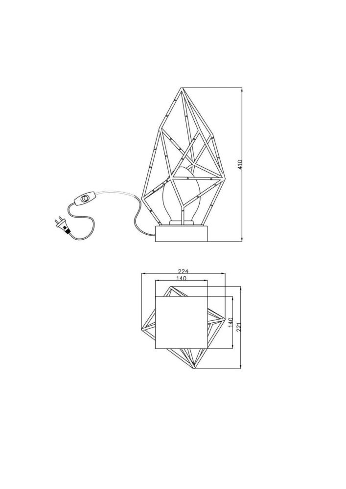 Настольная лампа *22,4*41 см, 1*LED*5W, K, Lucia Tucci Naomi NAOMI T4750.1 gold, золотой